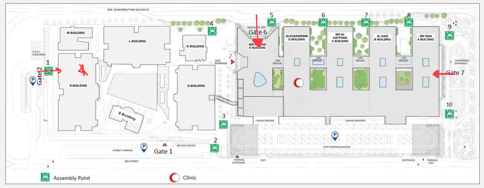 Map to Khalifa University